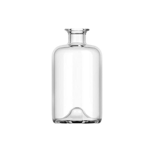 Transparent glasflaska för drycker och livsmedel
