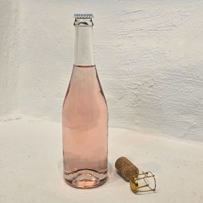 Transparent glasflaska 750ml för drycker och livsmedel