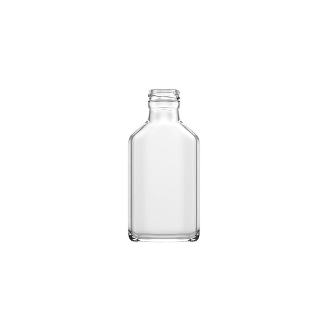 flat fyrkantig glasflaska 100ml för drycker och livsmedel