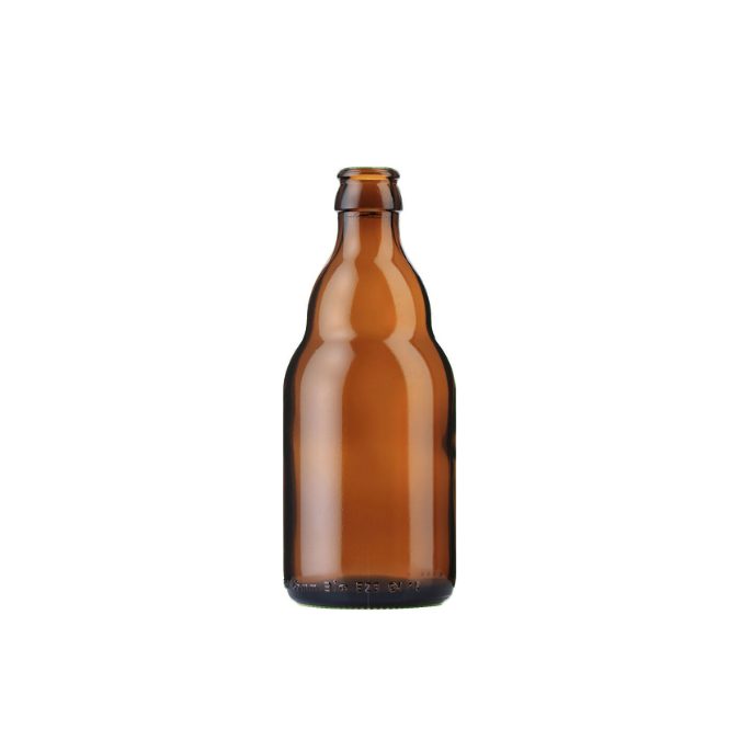 Amber glasflaska 330ml för drycker och livsmedel