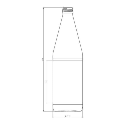 glasflaska 750ml för drycker och livsmedel