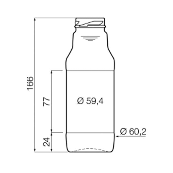 glasflaska 300ml för drycker och livsmedel