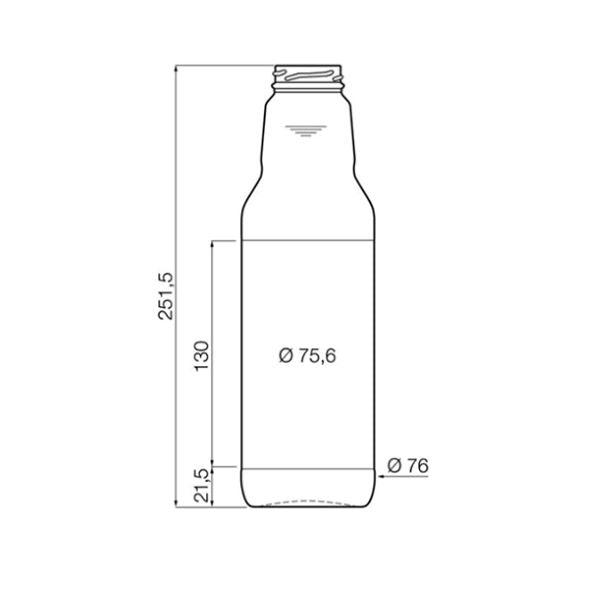 glasflaska 750ml för drycker och livsmedel