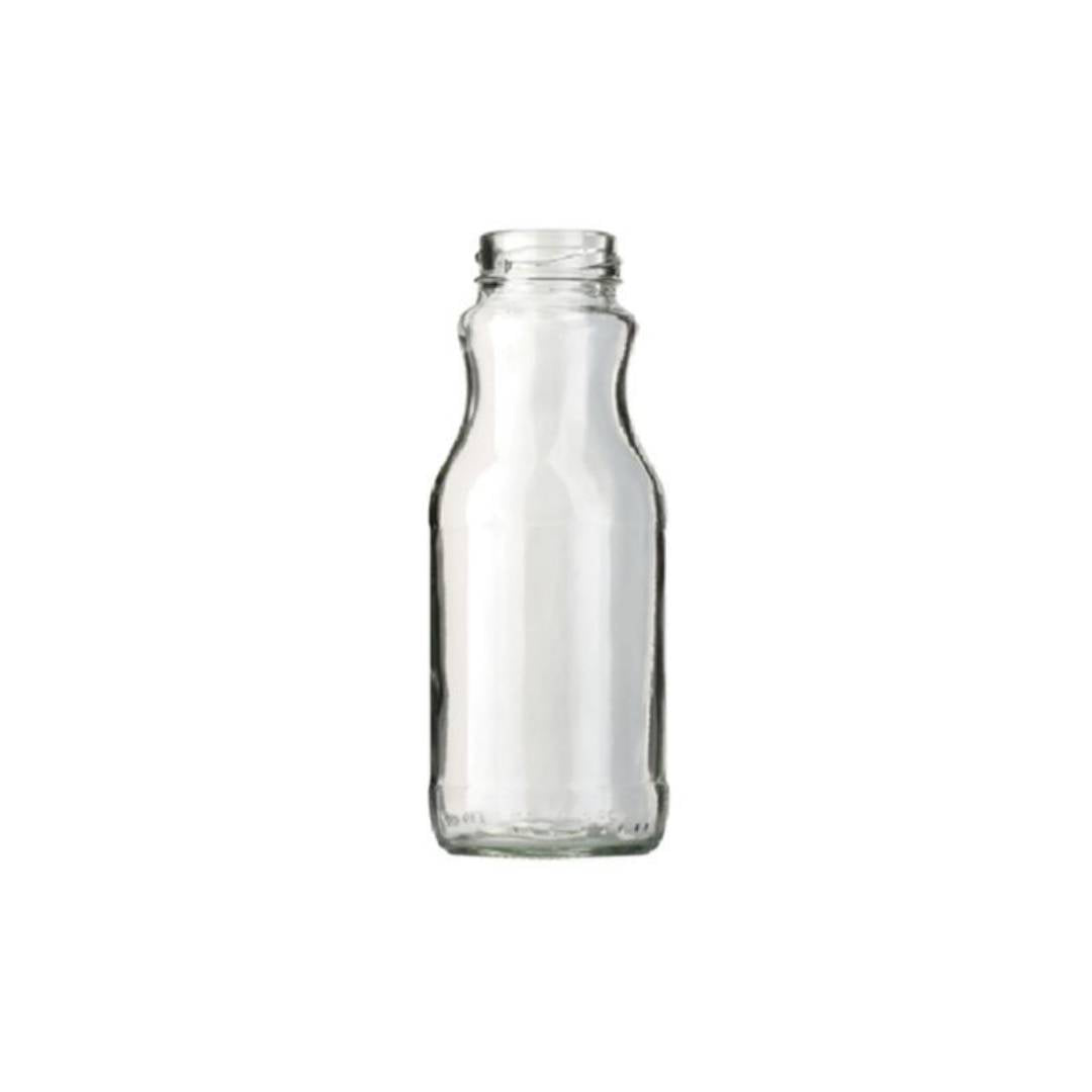 Vit glasflaska 250ml för drycker och livsmedel