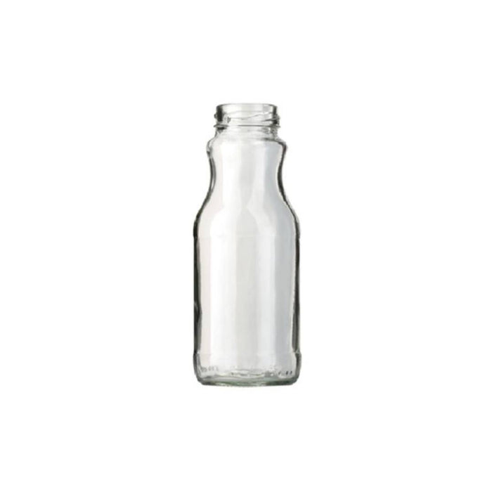 Vit glasflaska 250ml för drycker och livsmedel