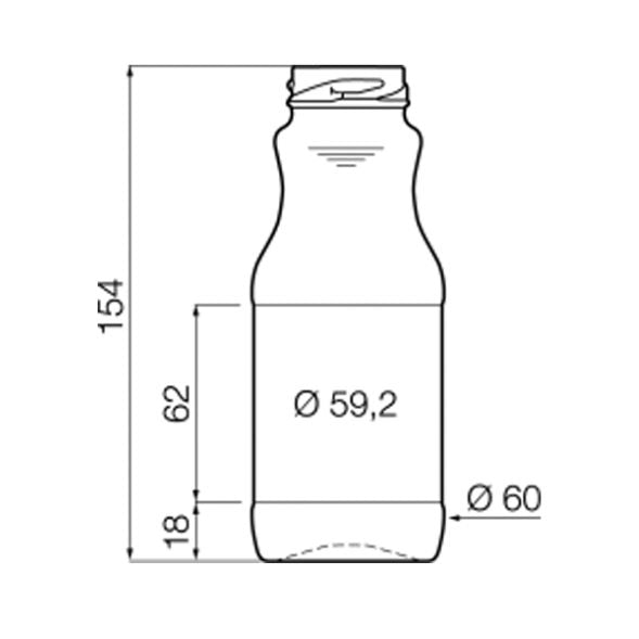 Vit glasflaska 250ml för drycker och livsmedel