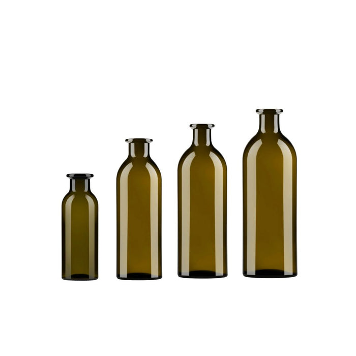Grön glasflaska 250ml för drycker och livsmedel