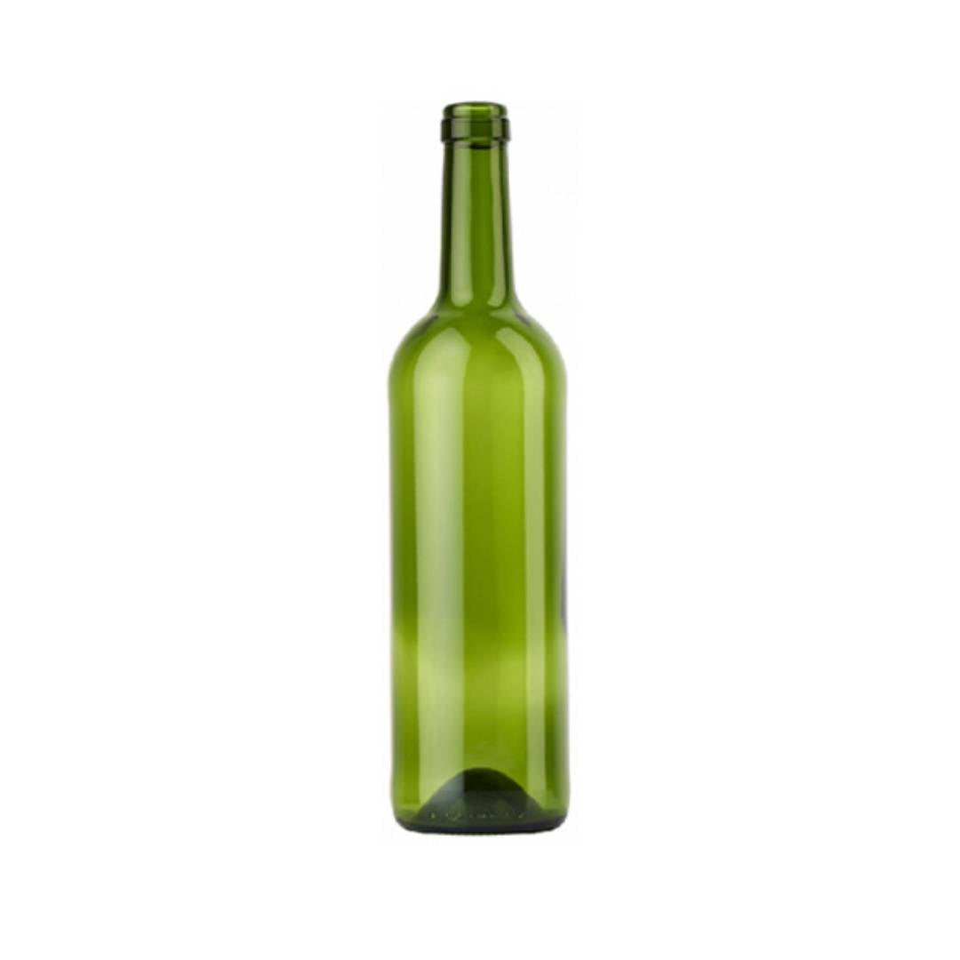 Grön glasflaska för drycker och livsmedel