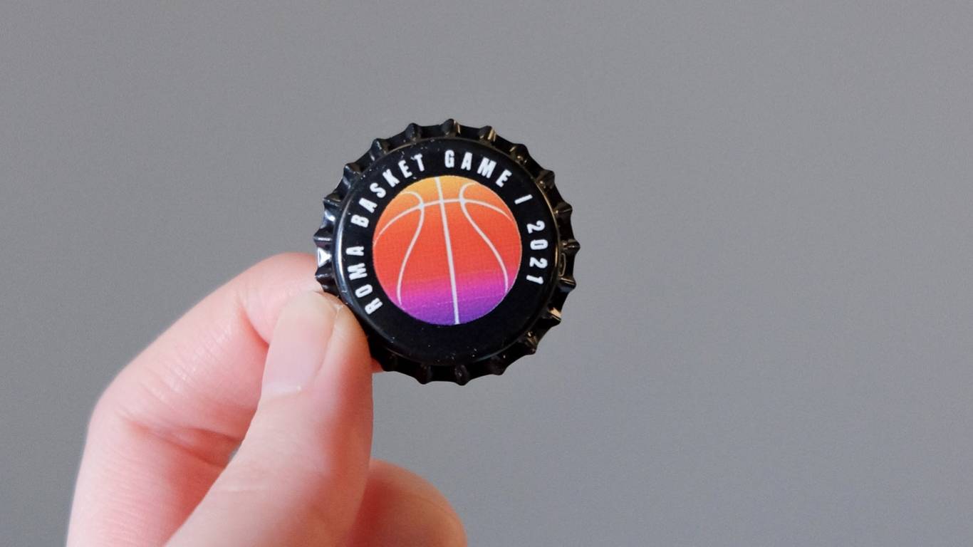 Custom-designed bottle caps with print