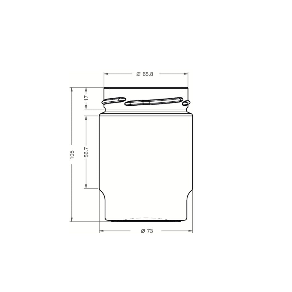 glasburk 314 ml ritning