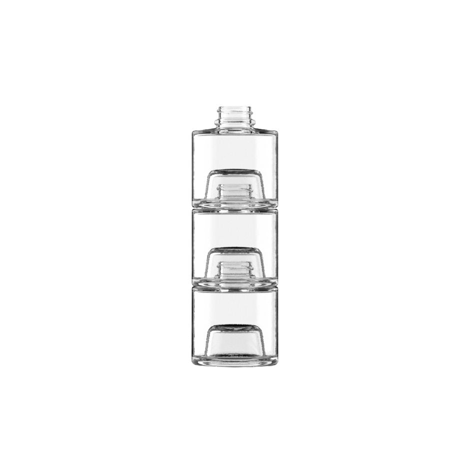 runda stapelbara flaskor i 100 ml