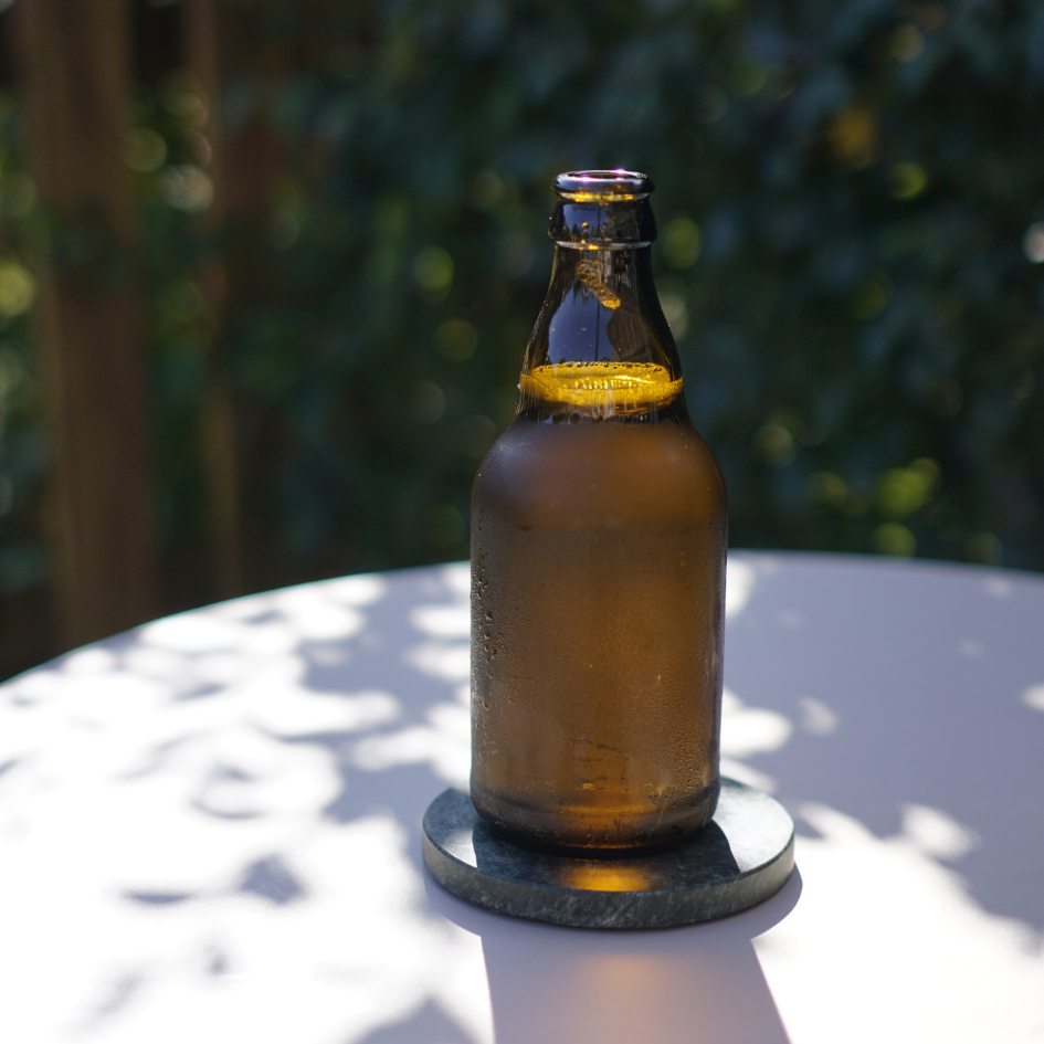 rund amber ölflaska 330 ml 