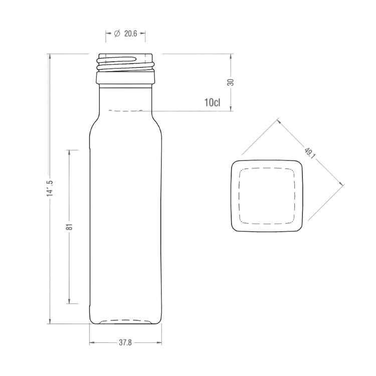 Grön glasflaska 500ml för drycker och livsmedel