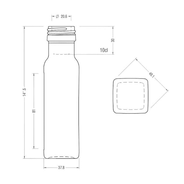 Grön glasflaska 500ml för drycker och livsmedel