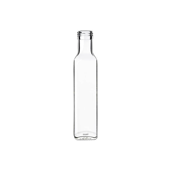 Transparent glasflaska 250ml för drycker och livsmedel