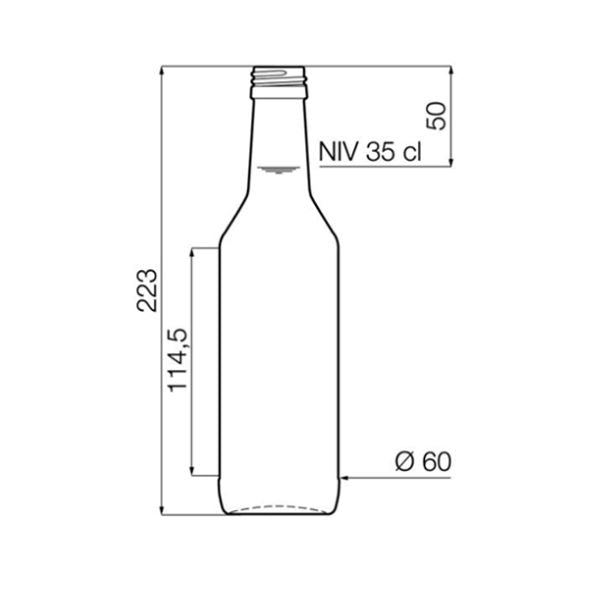 glasflaska 700ml för drycker och livsmedel