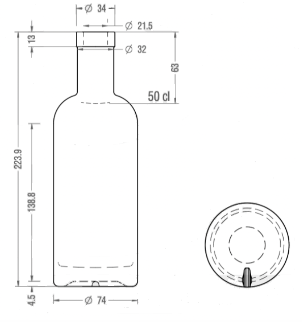 spritflaska 700ml för premiumdrycker