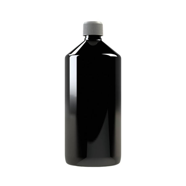 Svart rPET-flaska för juice och kalla drycker
