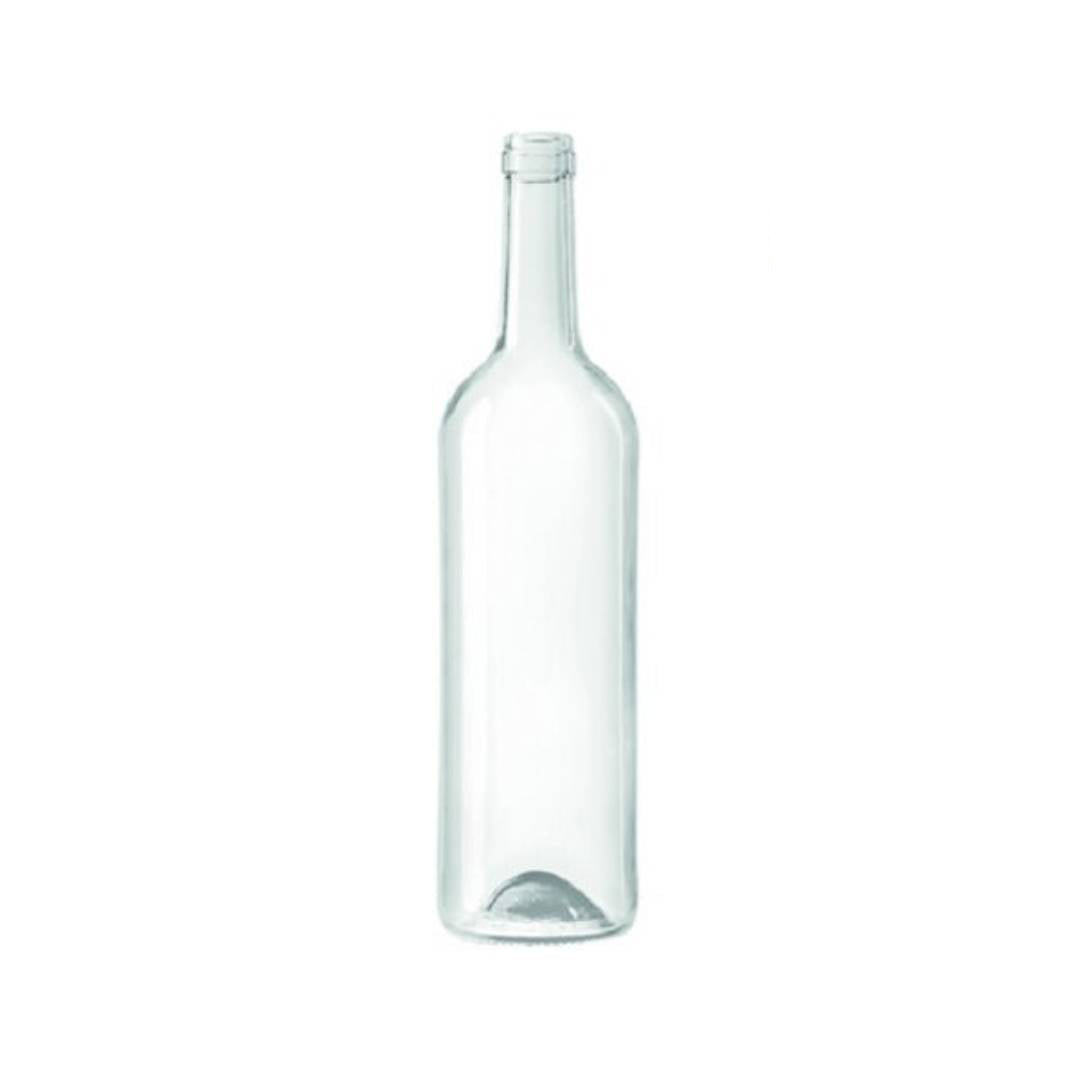 Transparent glasflaska för drycker och livsmedel