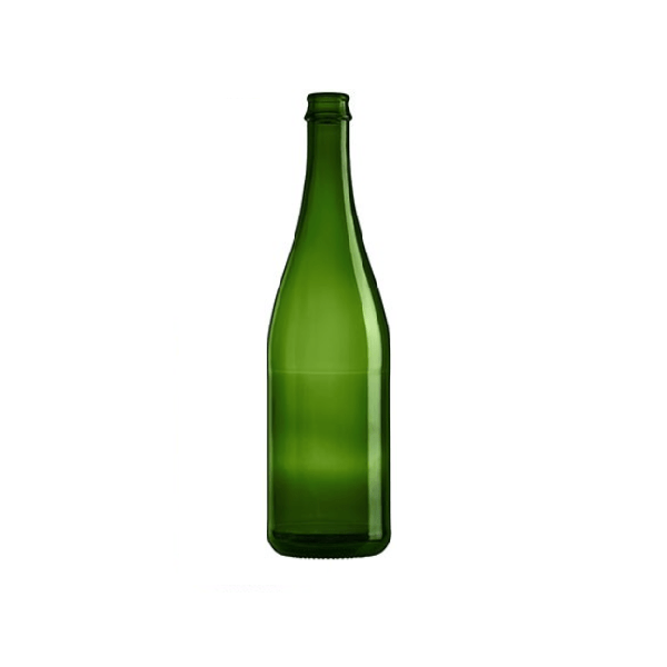 Grön glasflaska 750ml för vin och cider