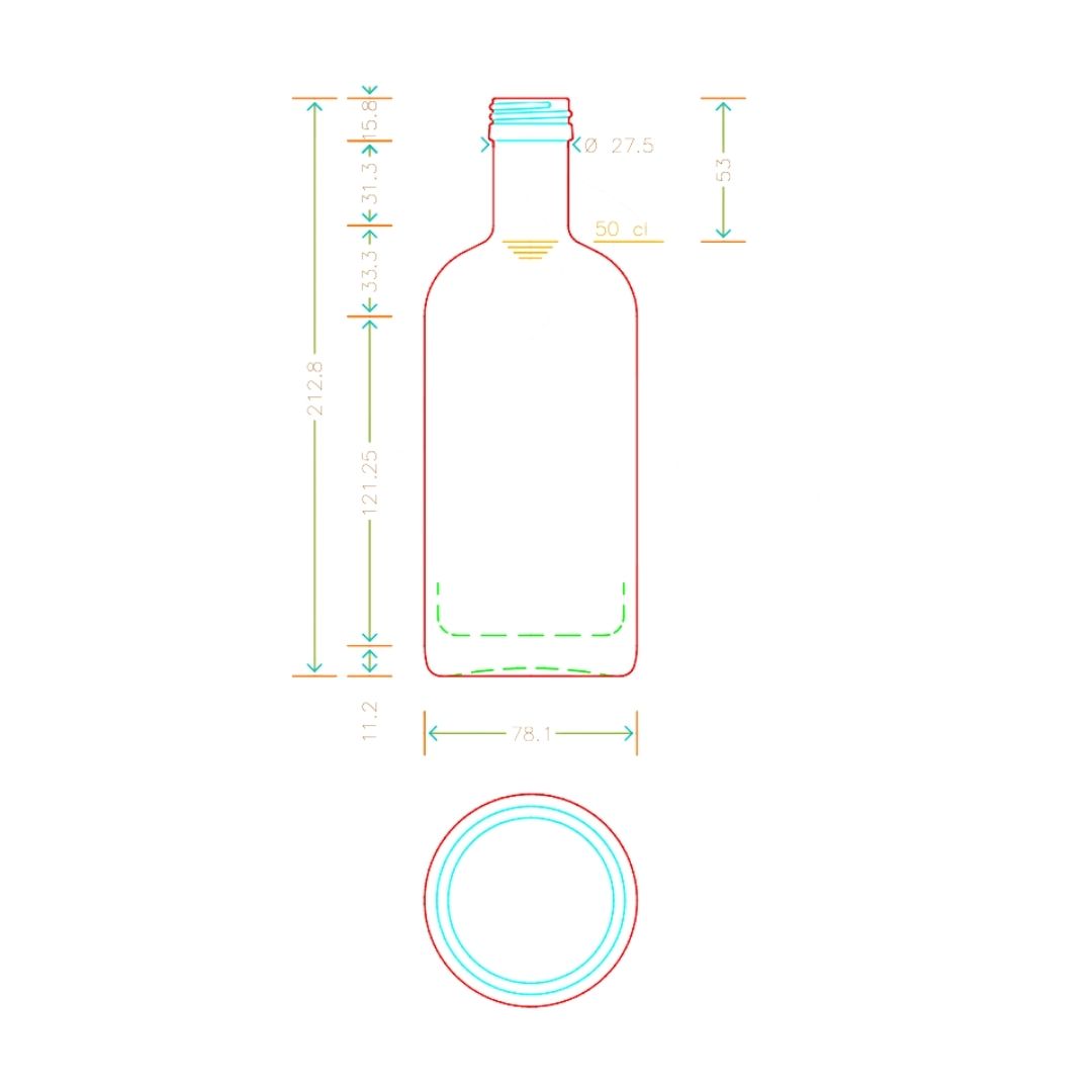 spritflaska 350ml för premiumdrycker
