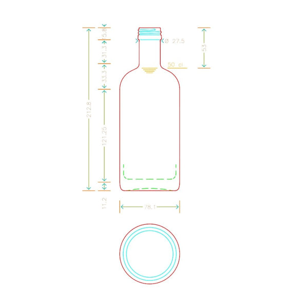 spritflaska 350ml för premiumdrycker