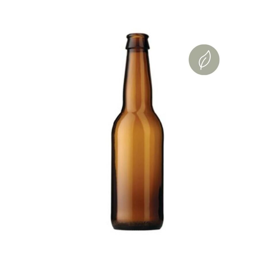 33 cl Beer Bottle Longneck Brown, 330 ml - brown glass bottle