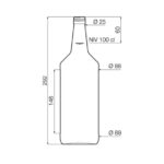 Glass bottle Vira 1000 ml - Empty 1 litre bottles 