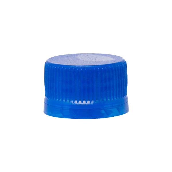Blue plastic caps, 28 mm
