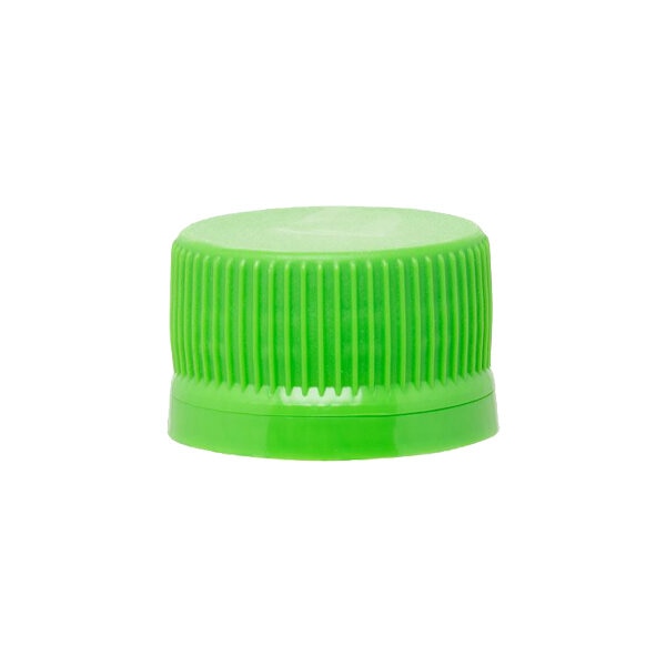 Green plastic caps, 28 mm