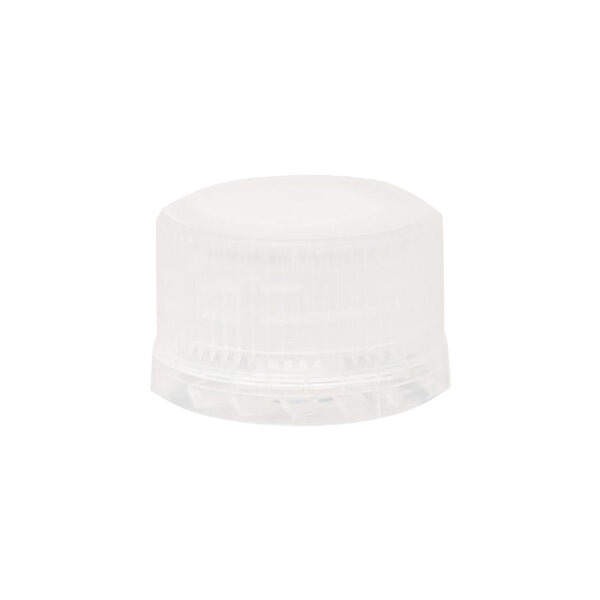 Transparent plastic caps, 28 mm