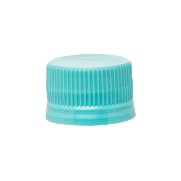 Turquoise plastic caps, 28 mm