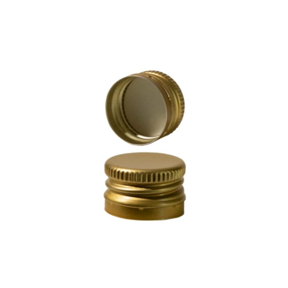 Skruvkapsyl - Guld - 16 mm PP - förgängad med ring