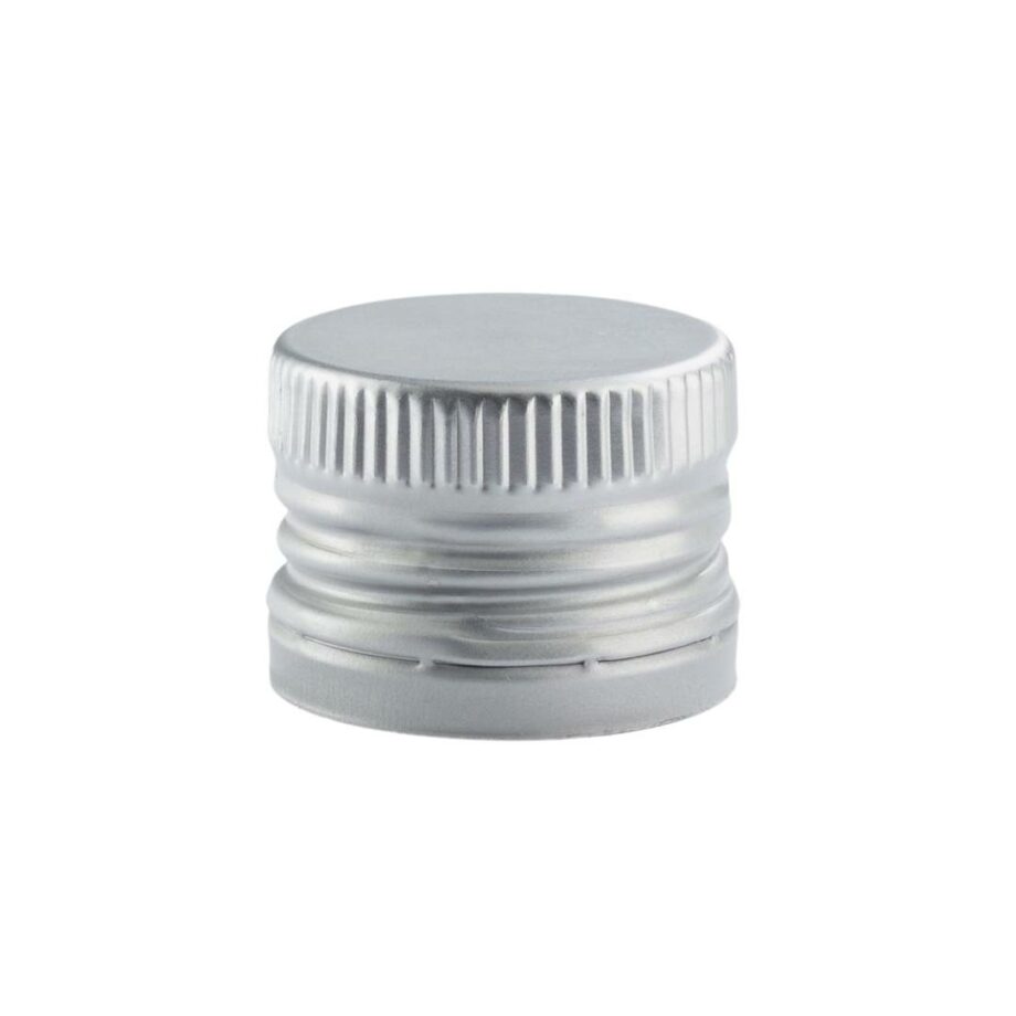 Screw cap for oil and vinegar, threaded with break ring - silver