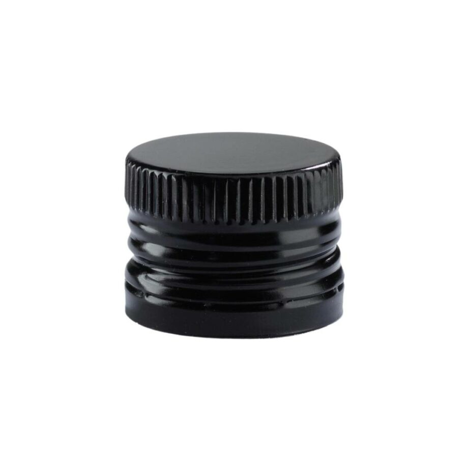Screw cap for oil and vinegar, threaded with break ring - black