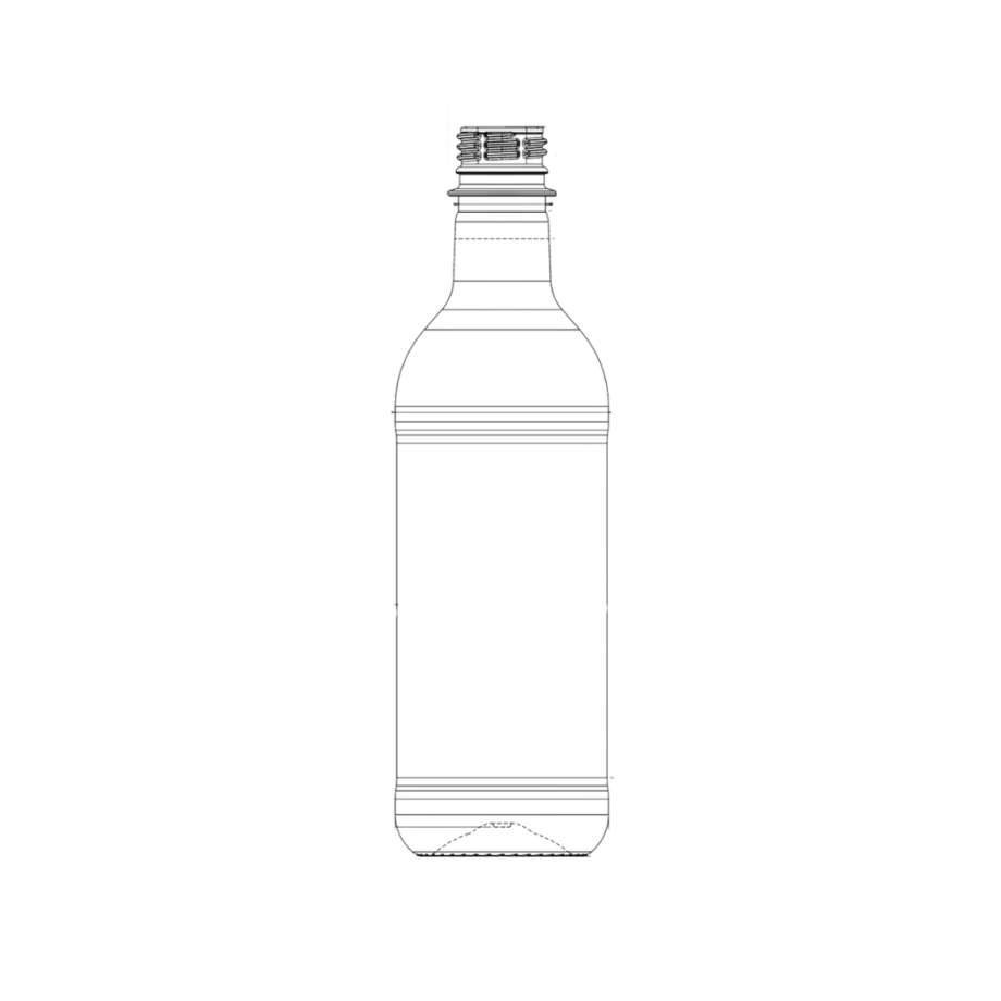 PET-flaska för sprit 500 ml - ritning