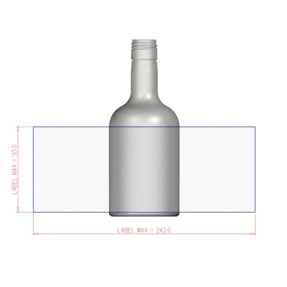 PET-flaska OSLO 500 ml - spritflaska i PET - ritning - tryck