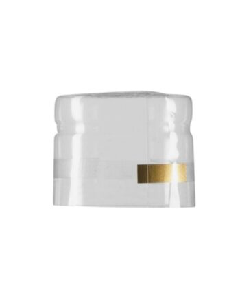 Shrink cap - Transparent HS 34x27 mm - 2500 pcs - gold stripes