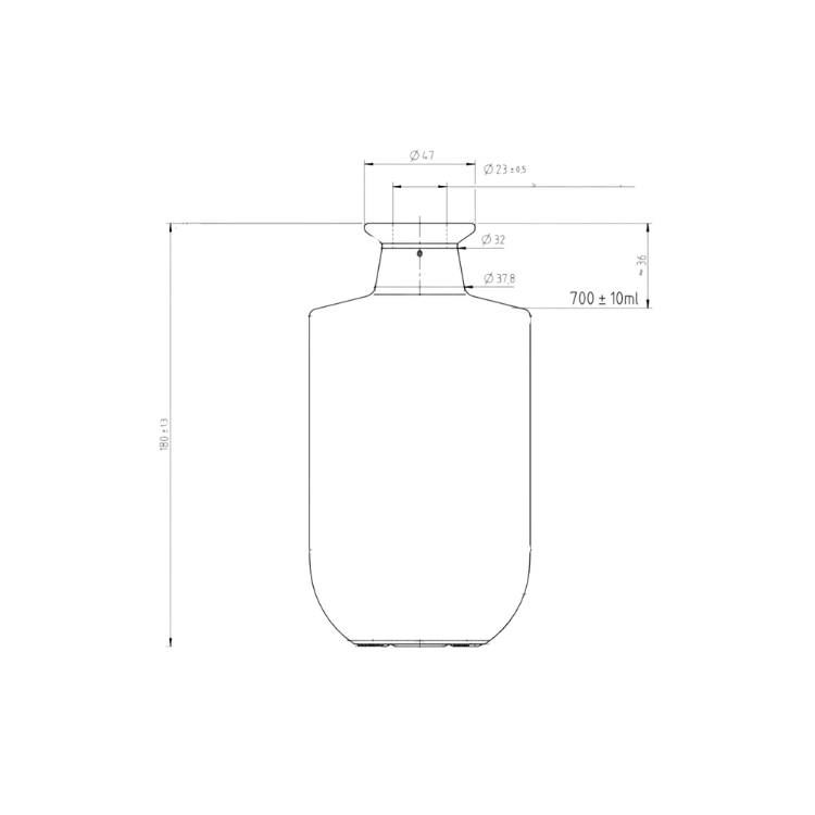 Drawing - Glass bottle Lyra 700 ml