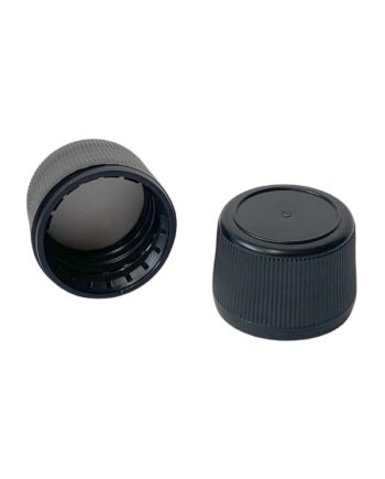 Fine ribbed Screw cap PP 28 TE with EPE liner - black