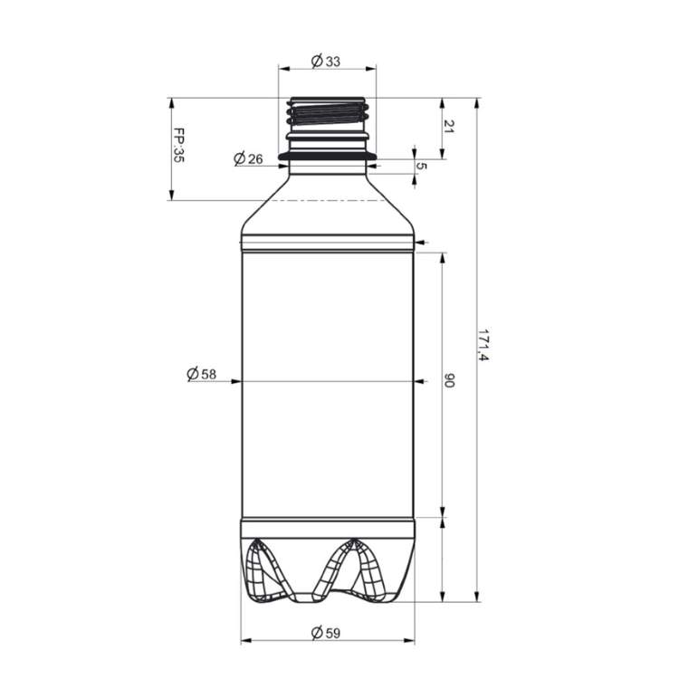 PET-flaska, 330 ml - ritning