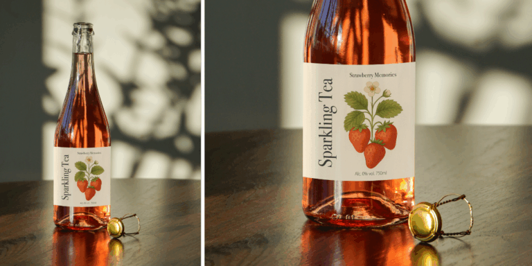 förpackningsdesign etikett Sparkling tea
